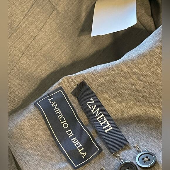 Zanetti Lanificio Di Biella Men's Gray Porto Suit Jacket 44L NWT MSRP $395 - Picture 5 of 12